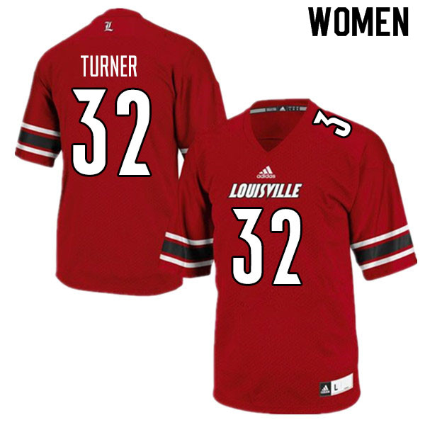 Women #32 James Turner Louisville Cardinals College Football Jerseys Sale-Red - Click Image to Close